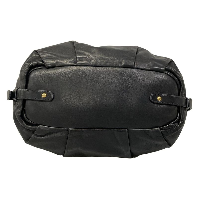 Prada Handbag Black Leather Tag
