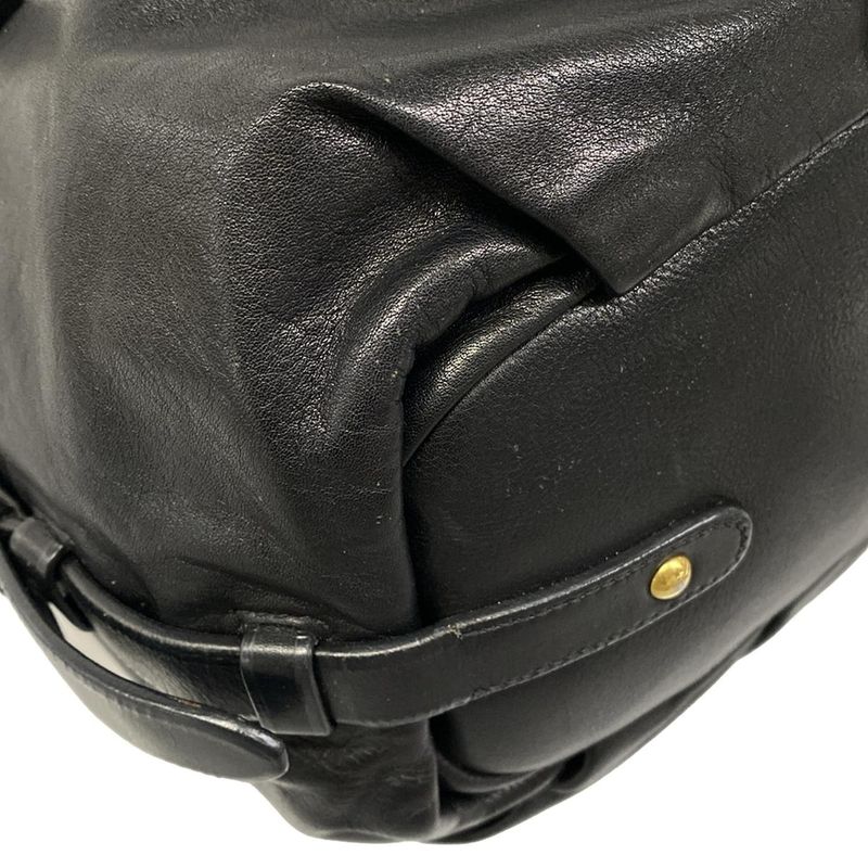 Prada Handbag Black Leather Tag