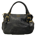 Prada Handbag Black Leather Tag
