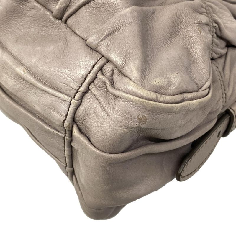 Prada Handbag Gray Leather Tag