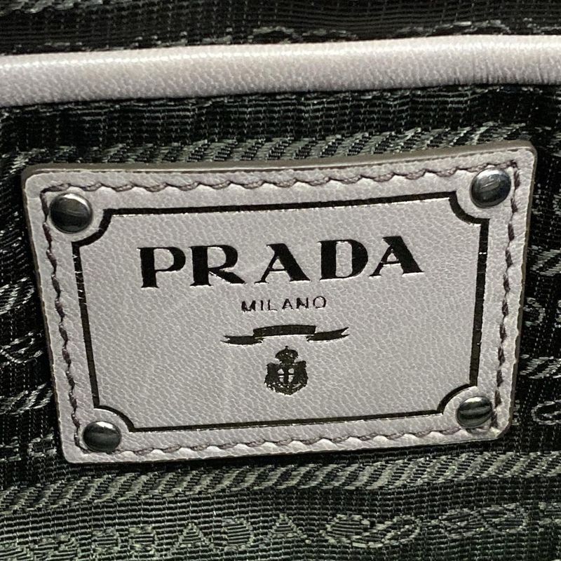 Prada Handbag Gray Leather Tag