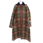 Gucci Checked Pattern Lining GG Horsebit Hooded Long Wool Coat