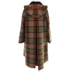 Gucci Checked Pattern Lining GG Horsebit Hooded Long Wool Coat