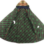Gucci Checked Pattern Lining GG Horsebit Hooded Long Wool Coat