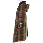 Gucci Checked Pattern Lining GG Horsebit Hooded Long Wool Coat