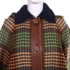 Gucci Checked Pattern Lining GG Horsebit Hooded Long Wool Coat