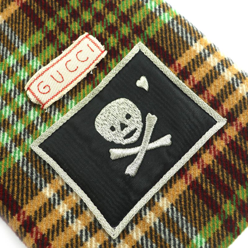 Gucci Checked Pattern Lining GG Horsebit Hooded Long Wool Coat