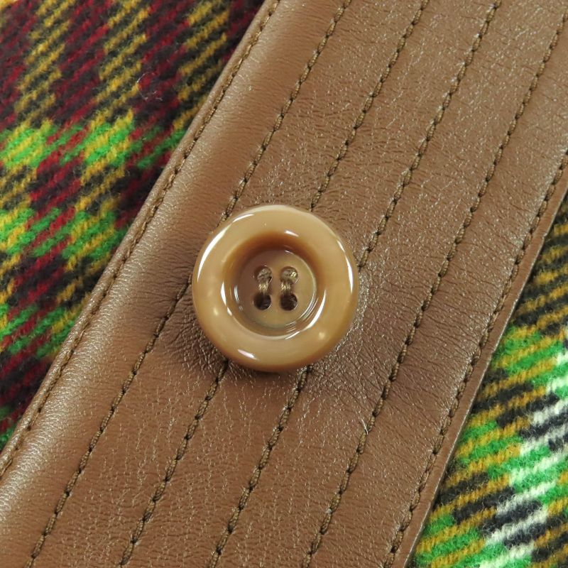 Gucci Checked Pattern Lining GG Horsebit Hooded Long Wool Coat