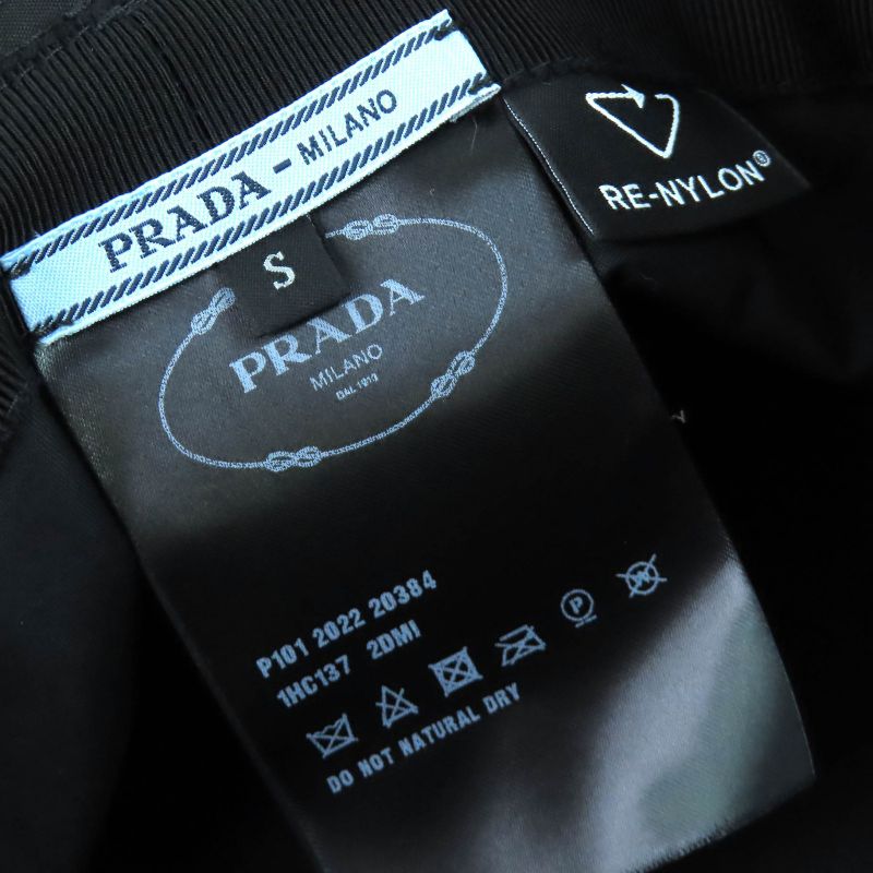 Prada Triangle Logo Re-Nylon Bucket Hat Black