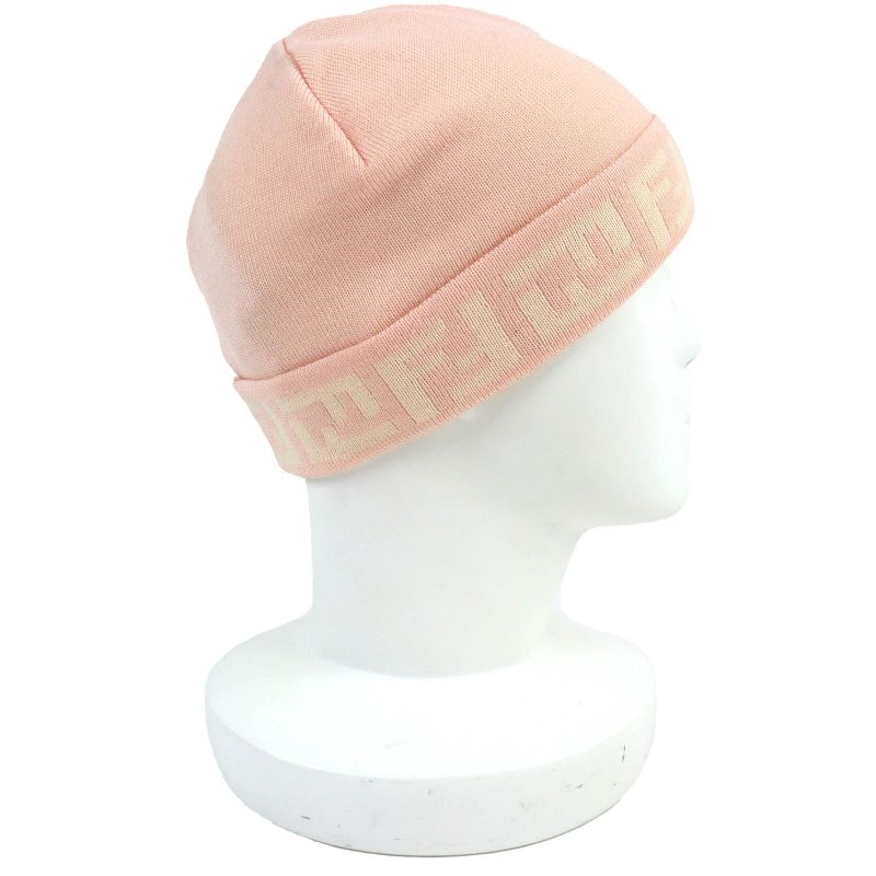 Fendi Wool Zucca Pattern Knit Cap Beanie Pink