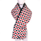 Prada Triangle Logo Hooded All Over Pattern Re-Nylon Down Scarf Red Hoodie