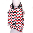 Prada Triangle Logo Hooded All Over Pattern Re-Nylon Down Scarf Red Hoodie