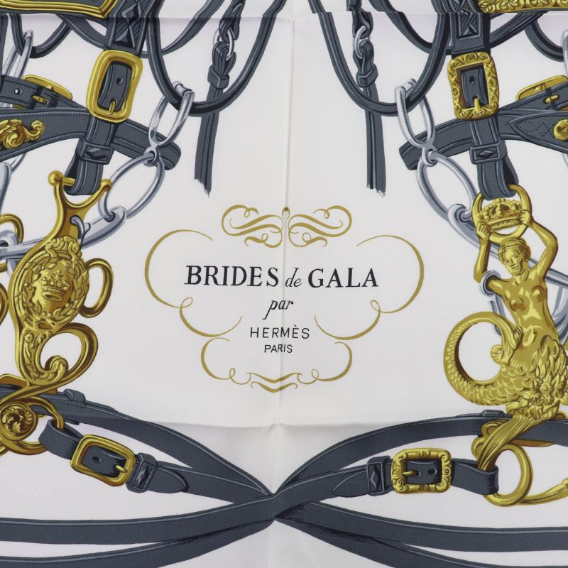 Hermes Carre 90 Brides de Gala Ceremony Bridle Silk Large Scarf Pink