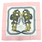 Hermes Carre 90 Brides de Gala Ceremony Bridle Silk Large Scarf Pink