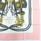 Hermes Carre 90 Brides de Gala Ceremony Bridle Silk Large Scarf Pink