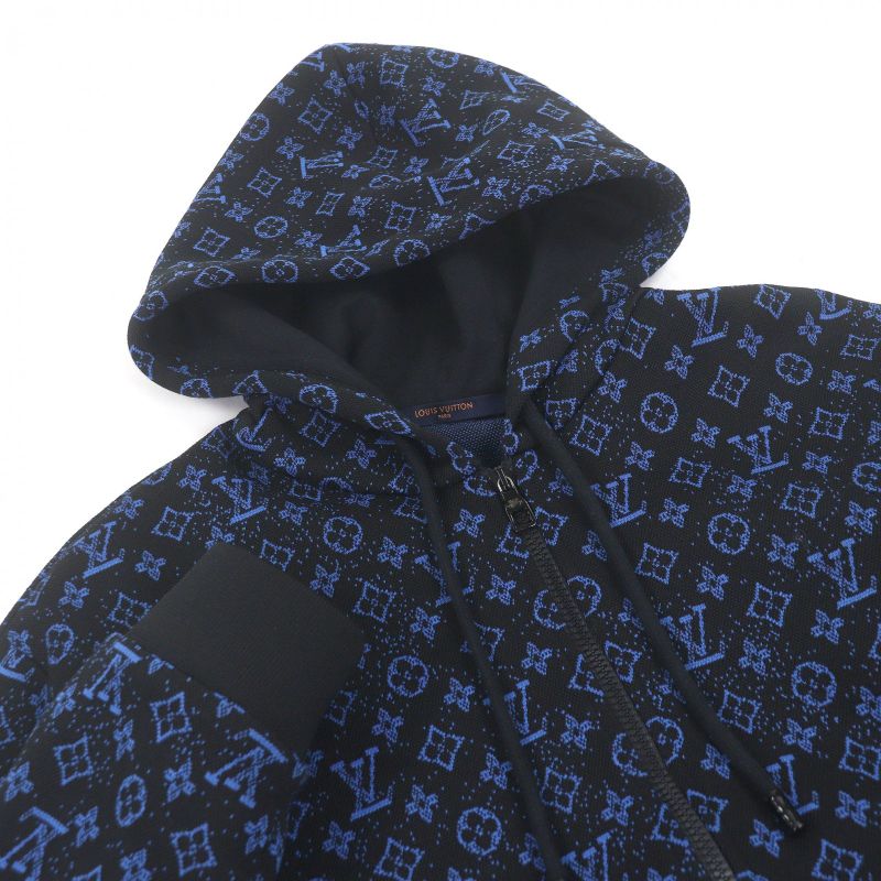 Louis Vuitton Monogram Zip Sle Hoodie Black Blue
