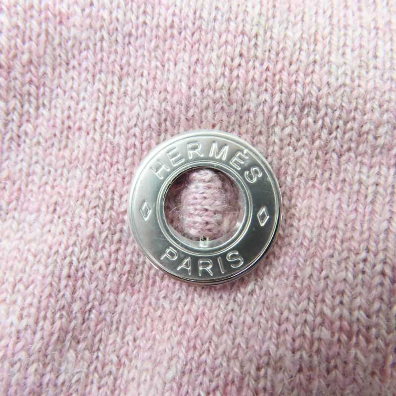 Hermes Made Cashmere Logo Short Sleeve Knit Top