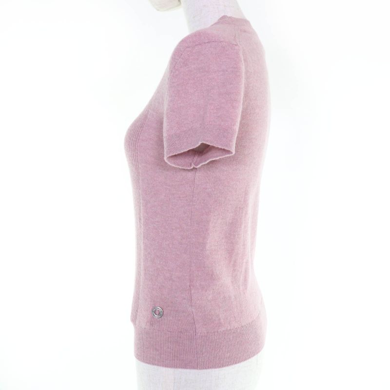 Hermes Made Cashmere Logo Short Sleeve Knit Top