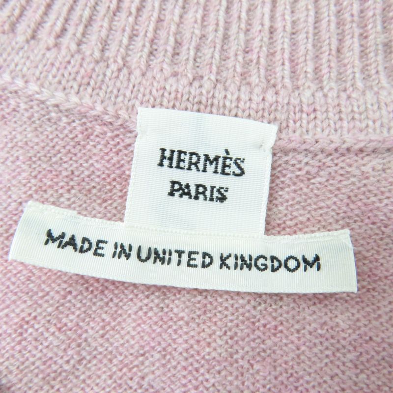 Hermes Made Cashmere Logo Short Sleeve Knit Top