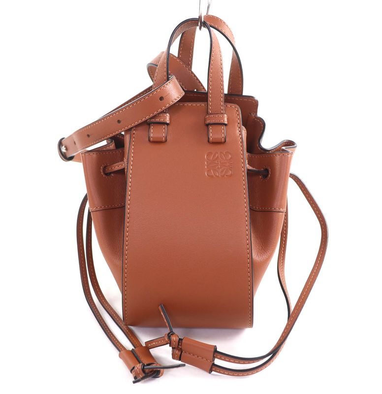 Loewe Hammock Drawstring Mini Tan 2-Way Leather Shoulder Bag