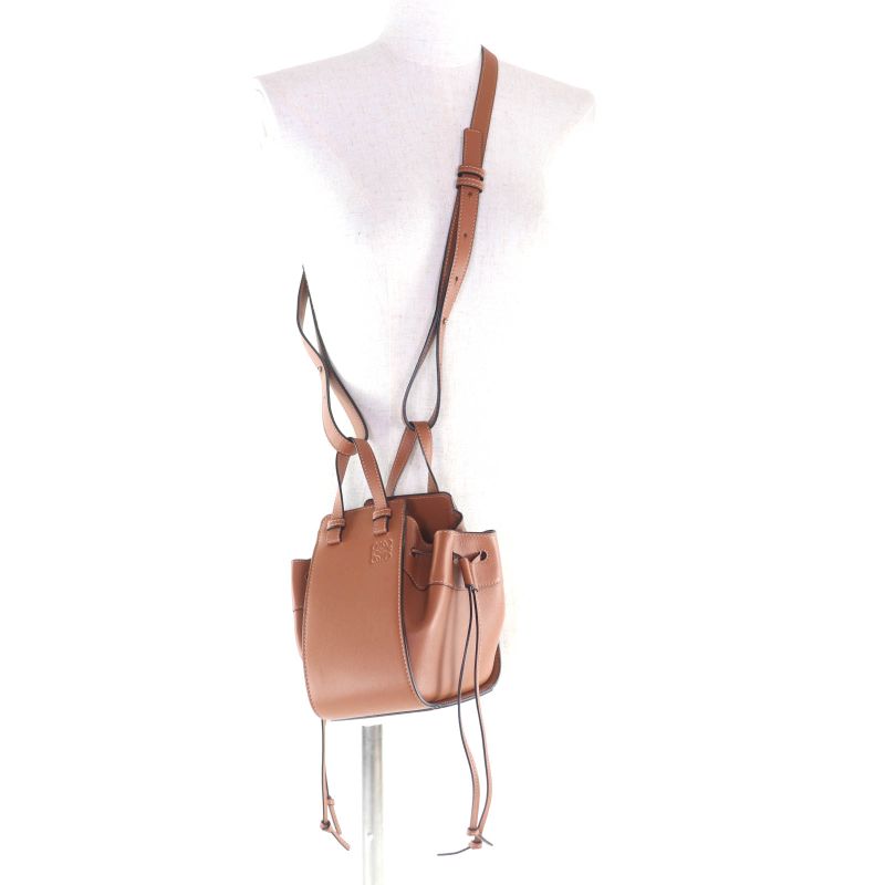 Loewe Hammock Drawstring Mini Tan 2-Way Leather Shoulder Bag