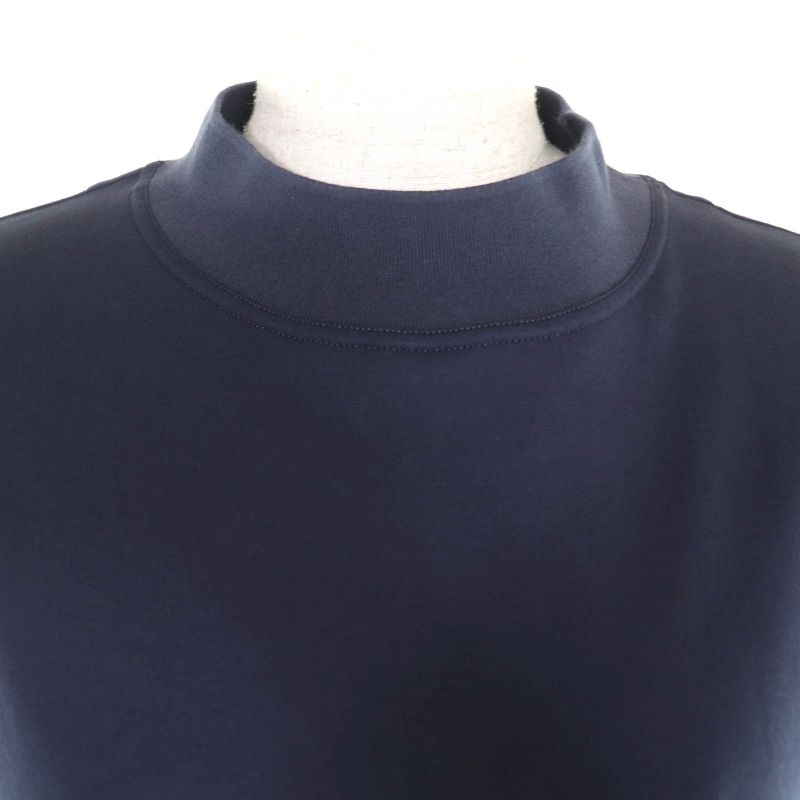 Hermes Cotton Cartouche Back Print Mock Neck Short Sleeve Shirt