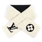 Louis Vuitton Echarpe Shearling LV Logo Scarf Ivory