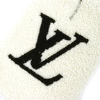 Louis Vuitton Echarpe Shearling LV Logo Scarf Ivory