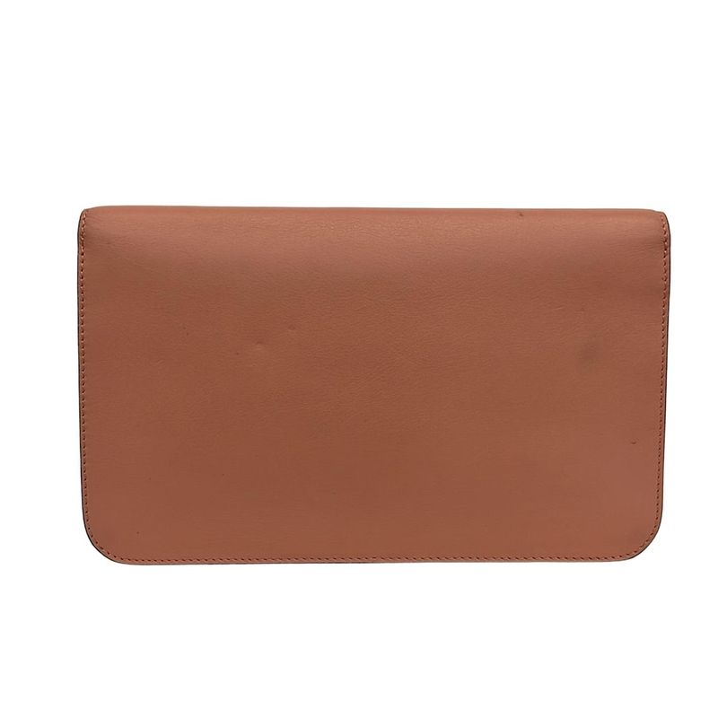 Fendi Clutch Pink Beige White Leather