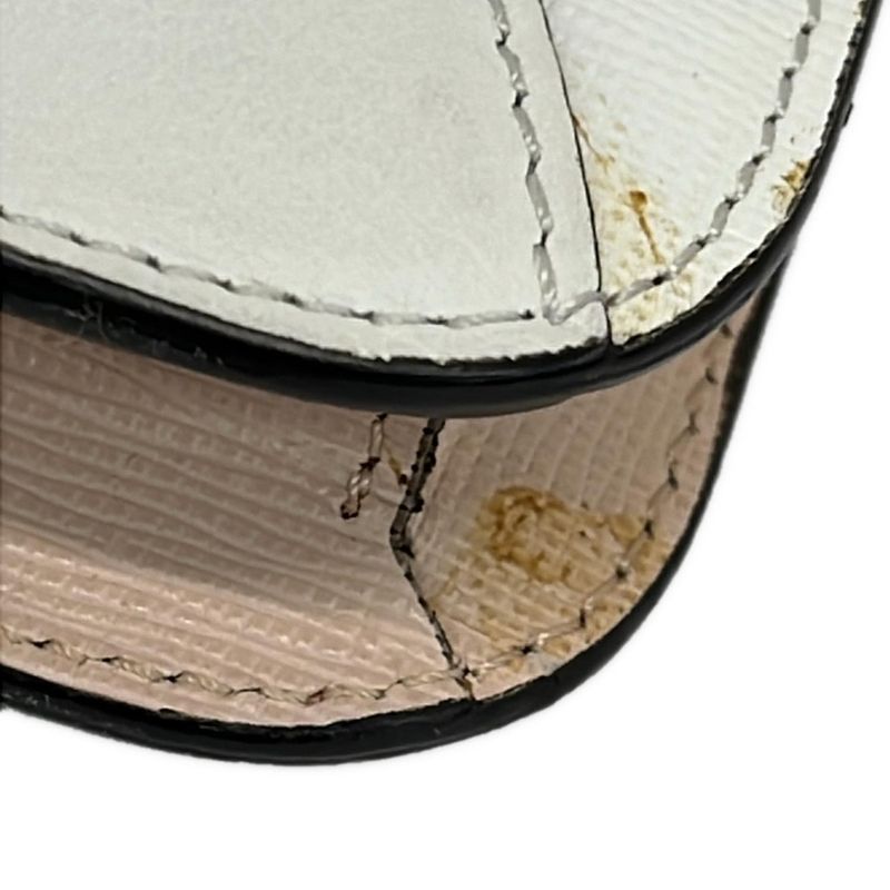 Fendi Clutch Pink Beige White Leather