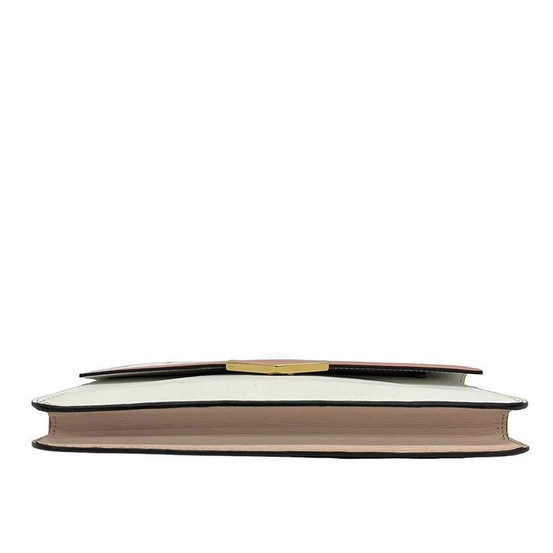 Fendi Clutch Pink Beige White Leather