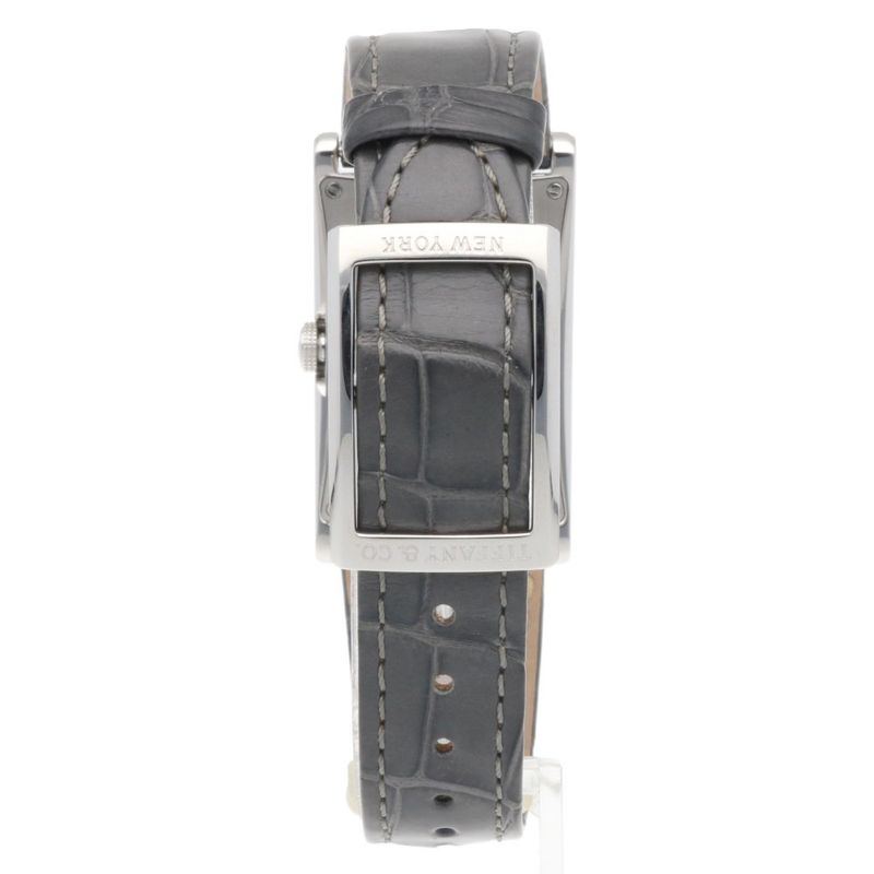 Tiffany & Co East West Watch Stainless Steel Quartz Silver Blue Gray