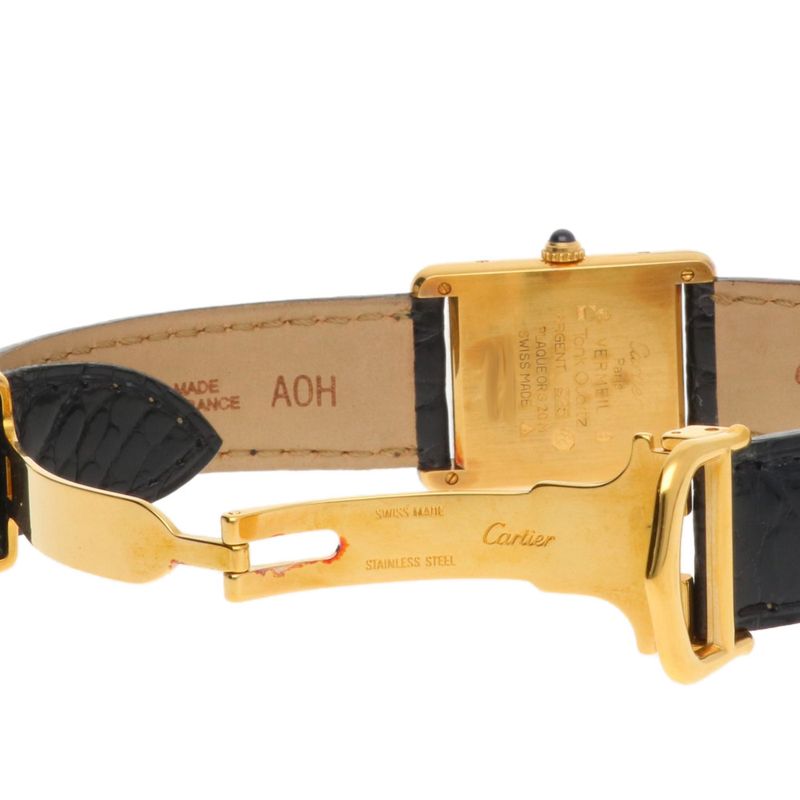 Cartier Must Tank Watch Quartz Gold Black White