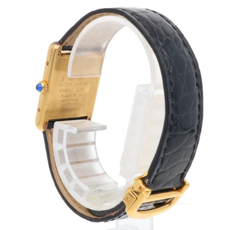 Cartier Must Tank Watch Quartz Gold Black White