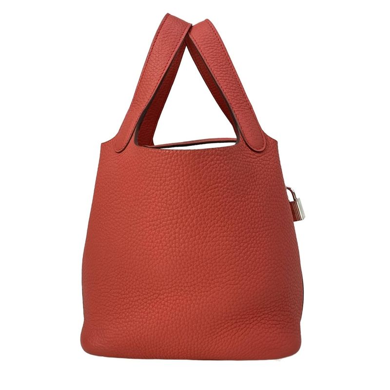 Hermes Handbag Picotin Lock PM Rosewood Silver