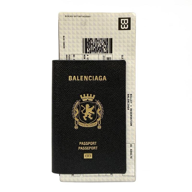 Balenciaga Wallet Black White Leather