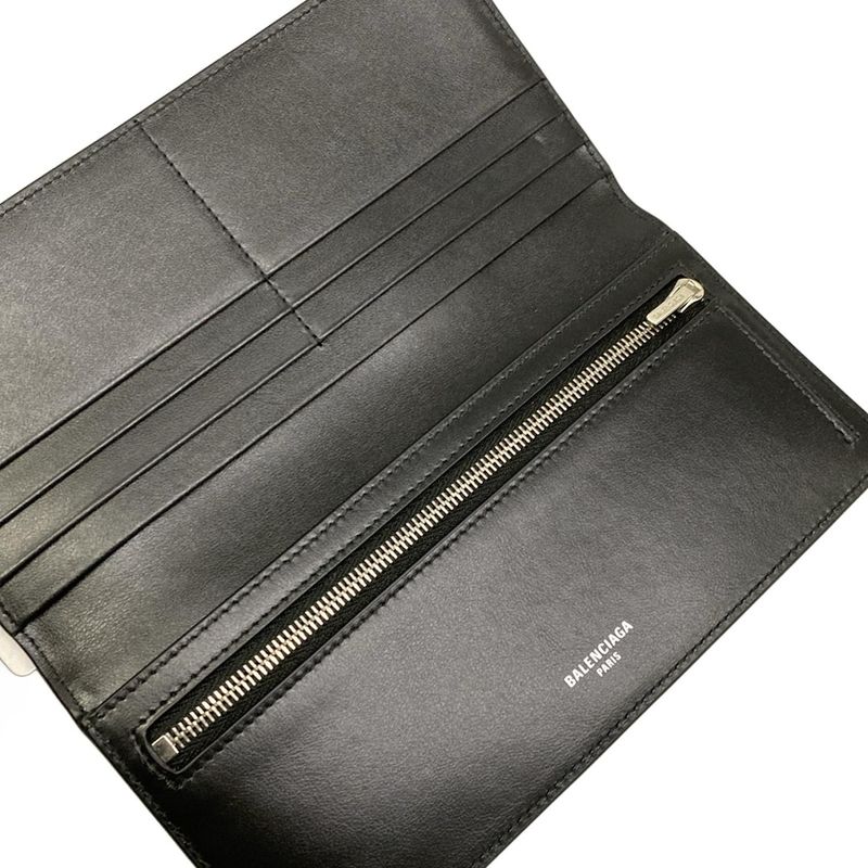 Balenciaga Wallet Black White Leather