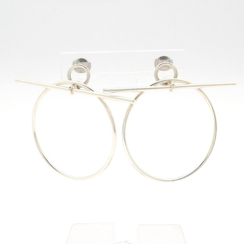 Hermes Earrings Loop Silver