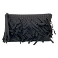 Bottega Veneta Clutch Intrecciato Black Fringe Leather