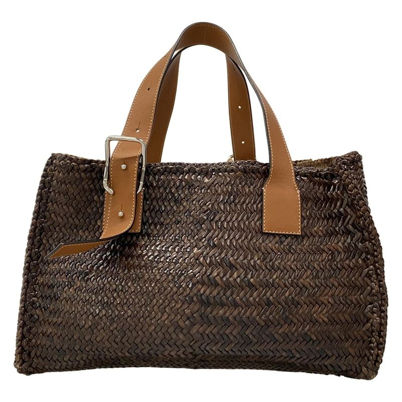 Loewe Tote Dark Brown Braided Leather