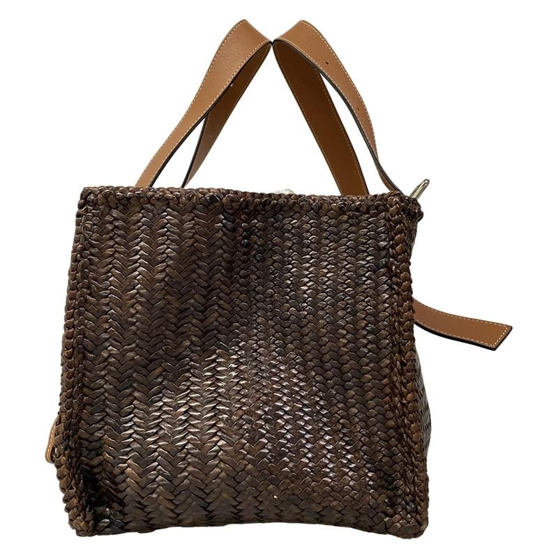 Loewe Tote Dark Brown Braided Leather