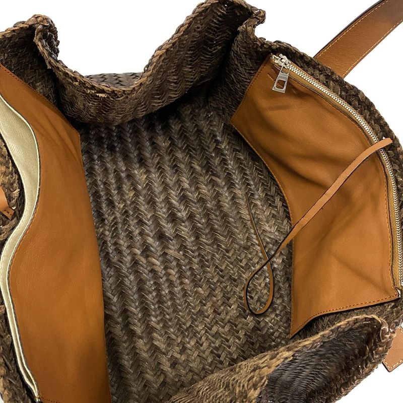 Loewe Tote Dark Brown Braided Leather