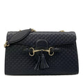 Gucci Shoulder Bag Emily Micro Guccissima Dark Navy Leather