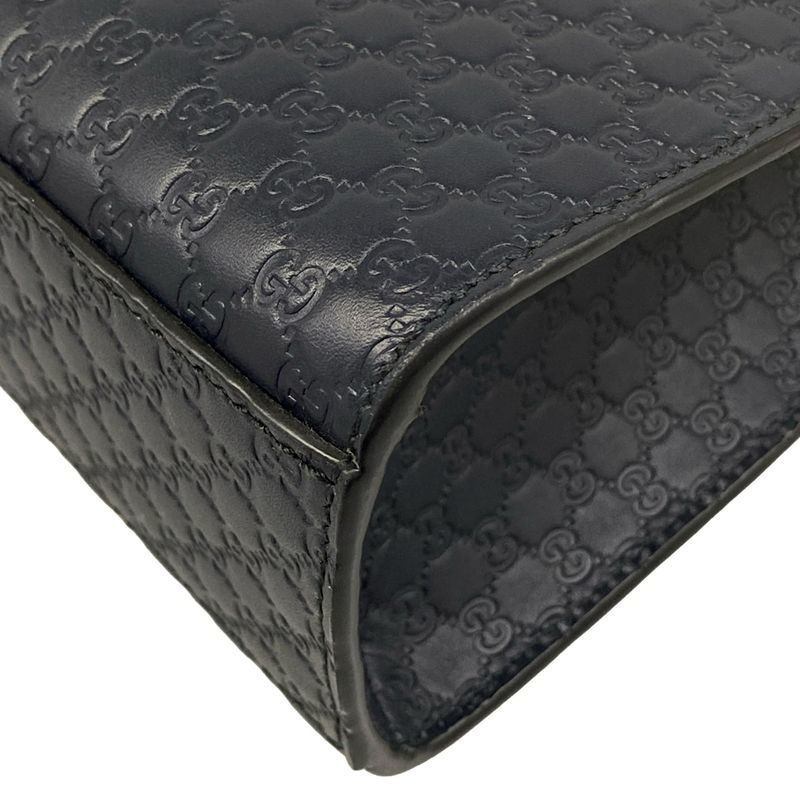 Gucci Shoulder Bag Emily Micro Guccissima Dark Navy Leather