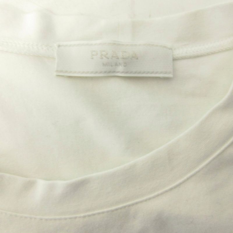 Prada T-Shirt Logo Patch Short Sleeve XS White