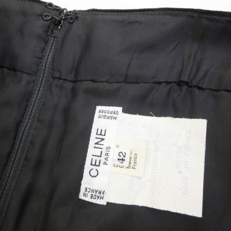 Celine Set Skirts Velour Contrast Macadam Button Tweed Jacket Double Fully