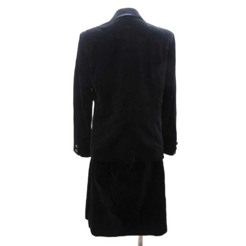Celine Set Skirts Velour Contrast Macadam Button Tweed Jacket Double Fully