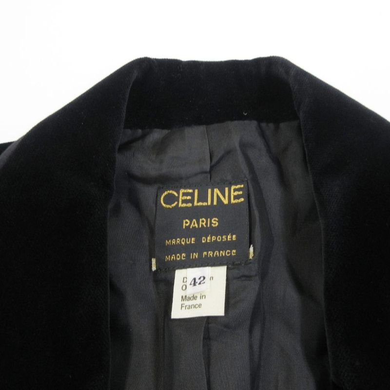 Celine Set Skirts Velour Contrast Macadam Button Tweed Jacket Double Fully