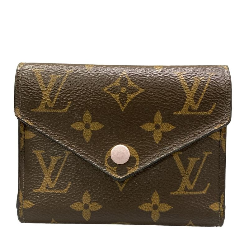 Louis Vuitton Trifold Wallet Monogram Portefeuille Victorine Rose Ballerine