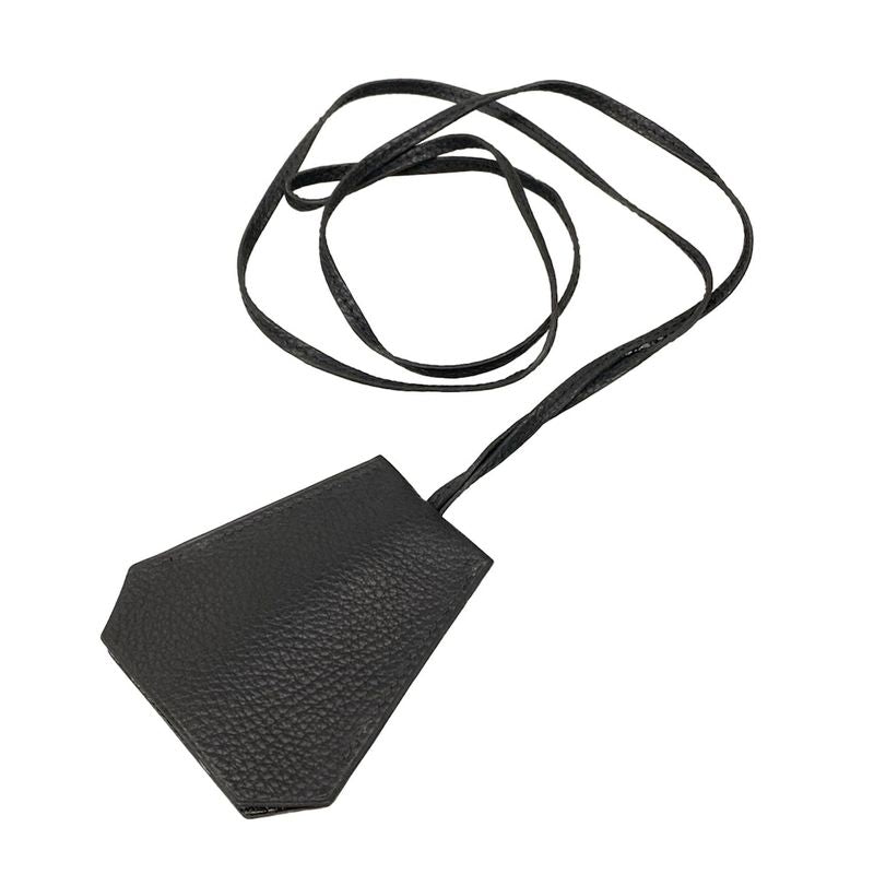 Hermes Key Holder Leather with Black Clochette Key Ring
